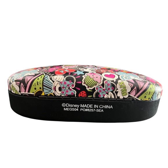 Youth Size Eyeglass Case Hard Clam Shell Disney Minnie Mouse Comic Sticker Style - Picture 2 of 6
